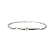 Mabina Bracciale argento con placca ancora e zirconi neri 534011